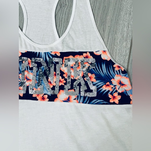 VS PINK Sequin Tropical Tank Top 🌺🌴 - Picture 6 of 10